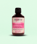 Flasche Ohanic Color Protect Shampoo, 250 ml, mit Trauben- und Rosmarinextrakt. Vegan, tierversuchsfrei, frei von Silikonen, Sulfaten, Farbstoffen, Paraffinen und Gluten.