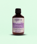 Flasche Ohanic No-Yellow Shampoo, 250 ml, mit Trauben- und Salbeiextrakt. Vegan, tierversuchsfrei, frei von Silikonen, Sulfaten, Farbstoffen, Paraffinen und Gluten.